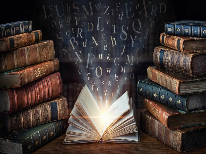 old-book-flying-letters